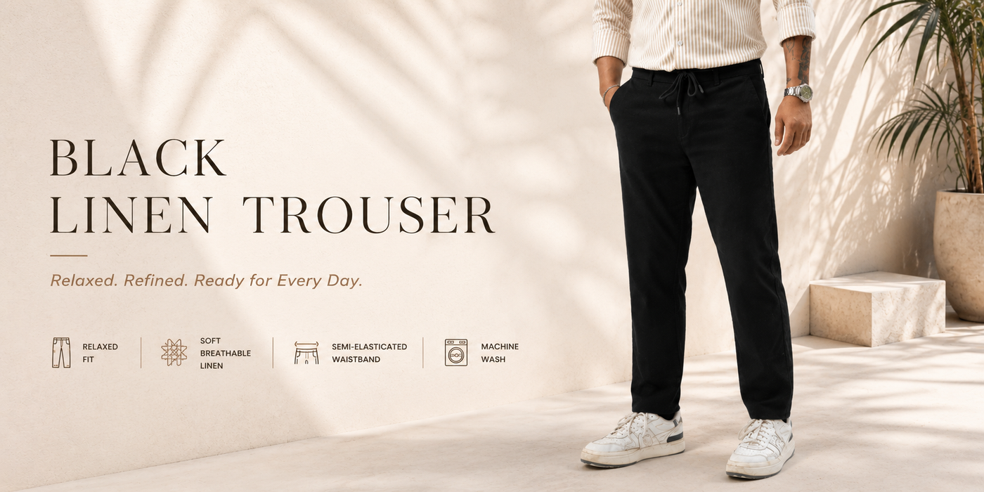 Black Soft Linen Pant