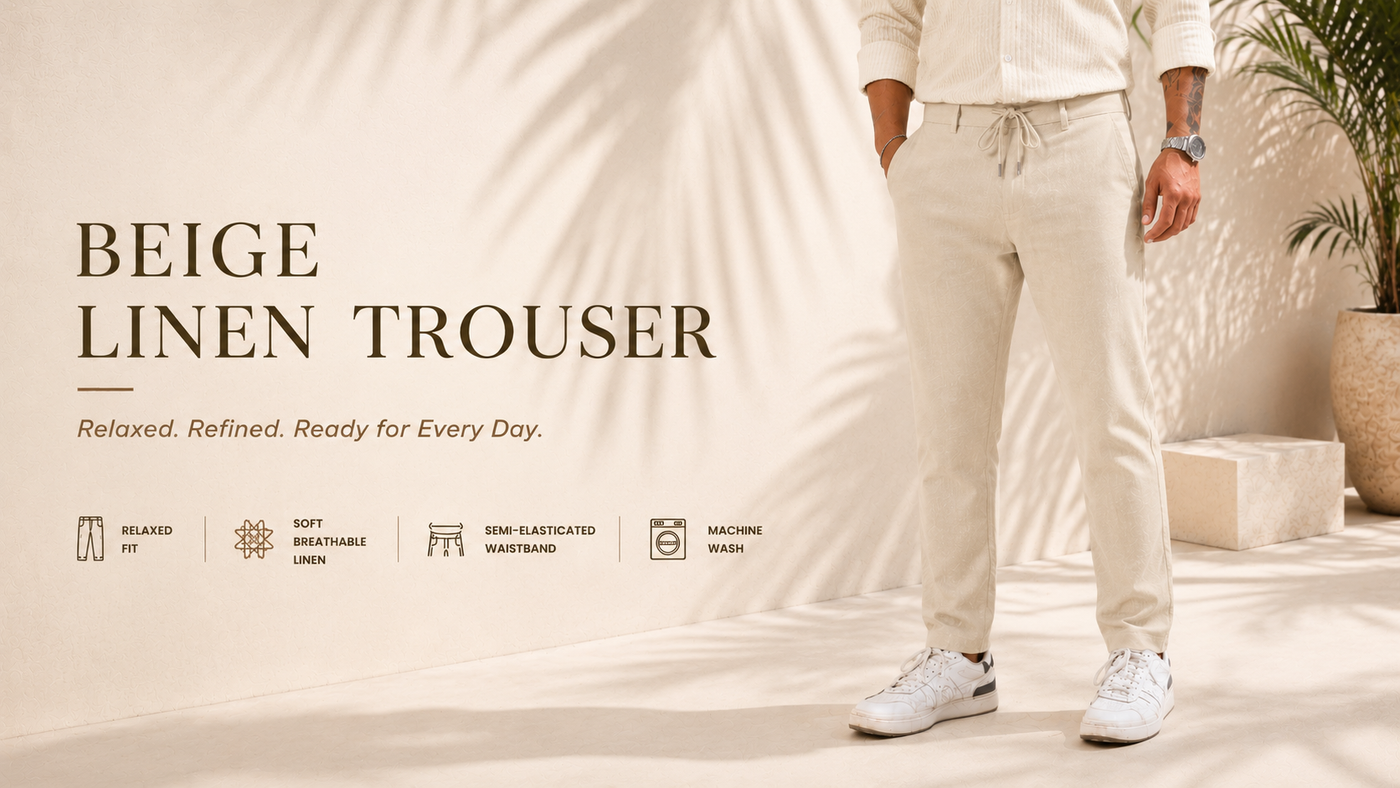 Beige Soft Linen Pant