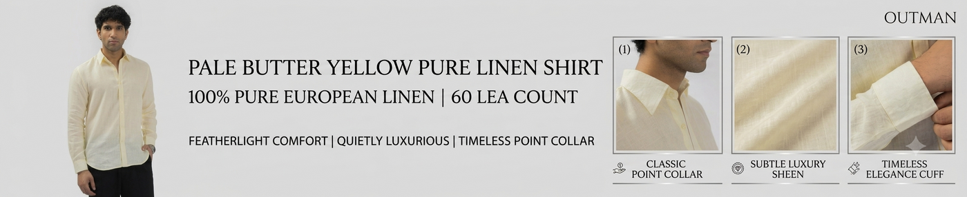 Pale Butter Yellow Pure Linen Shirt | 60 Lea European Linen