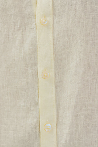 Pale Butter Yellow Pure Linen Shirt | 60 Lea European Linen