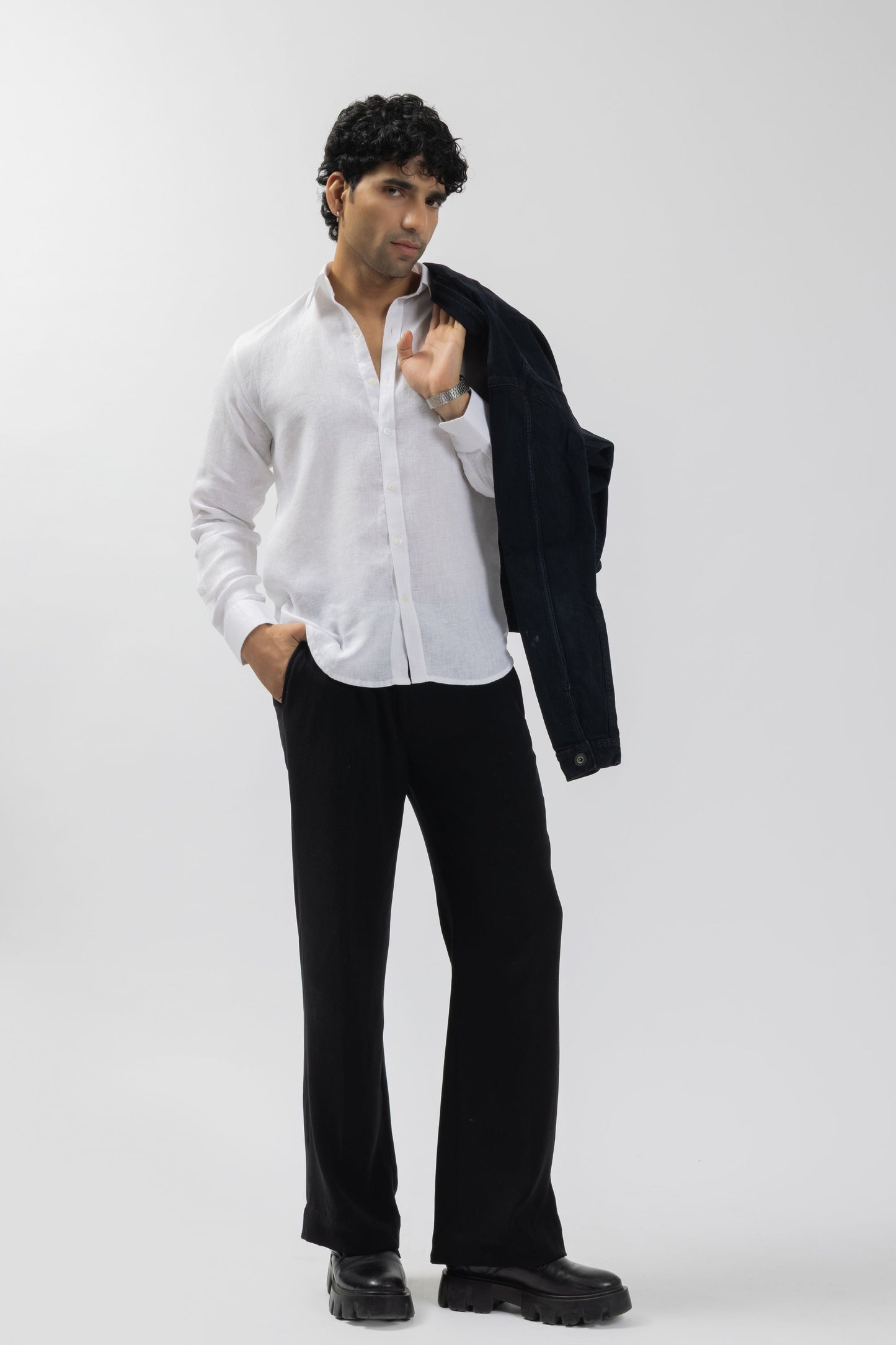 White Lilac Pure Linen Shirt | 60 Lea European Linen