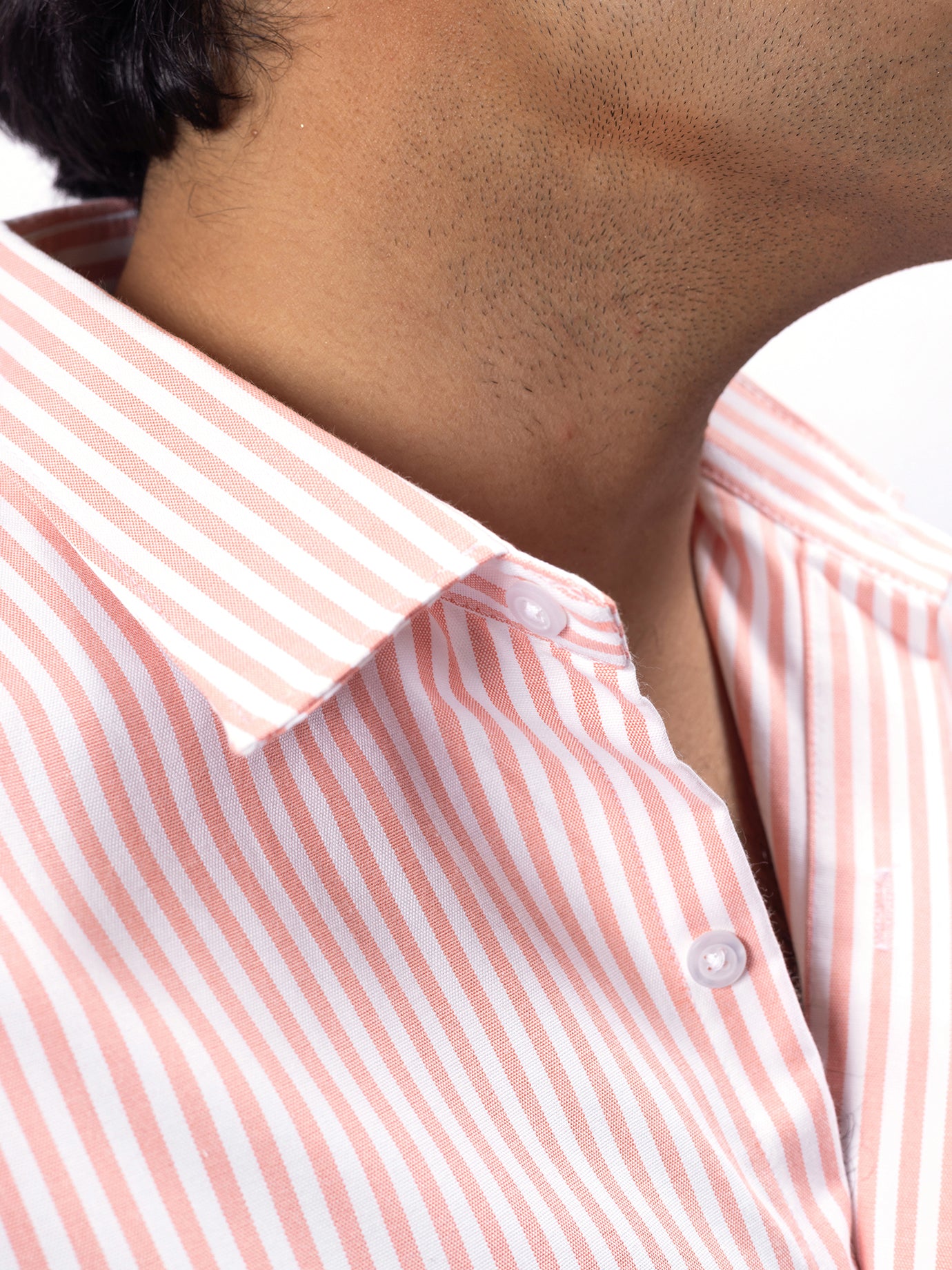 Melange Pink Striped 100% Oxford Cotton Shirt