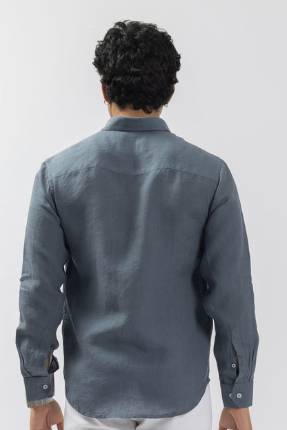 Slate Grey 60 LEA Pure European Linen | Lightweight Shirt