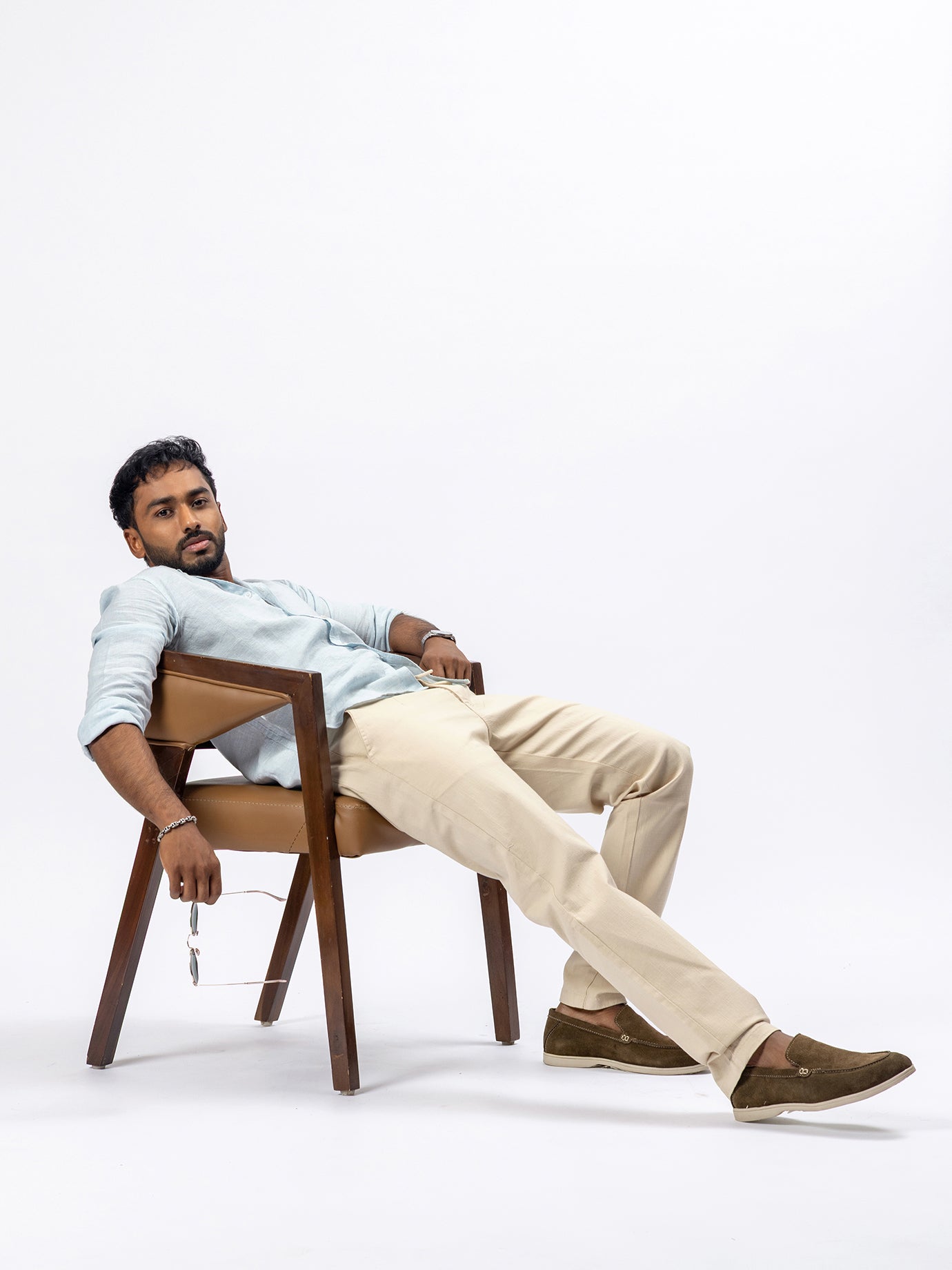 Sky Blue 60 LEA European Linen Shirt for Men | Breathable Summer Shirt