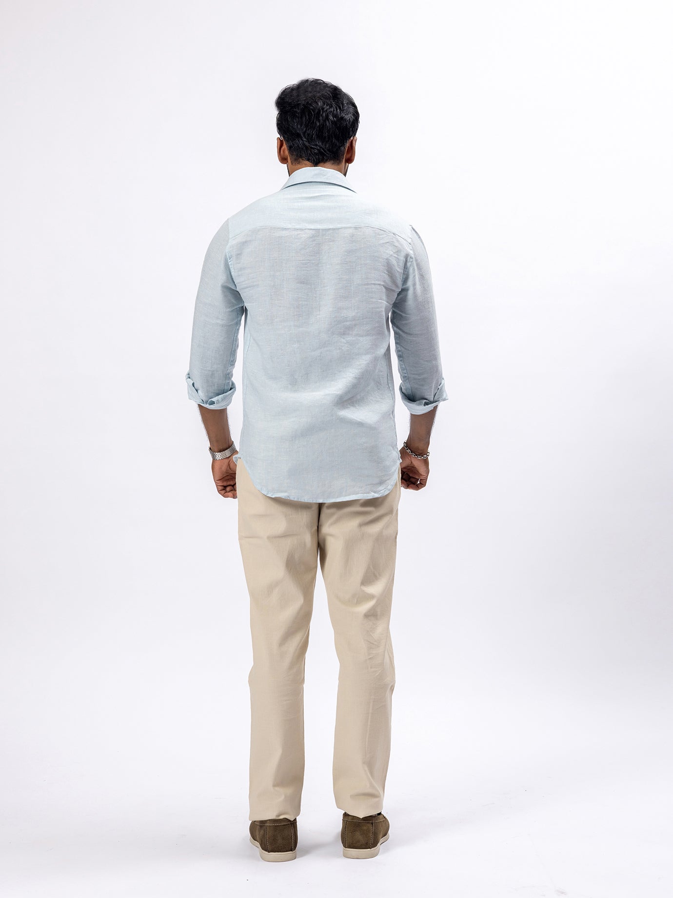 Sky Blue 60 LEA European Linen Shirt for Men | Breathable Summer Shirt