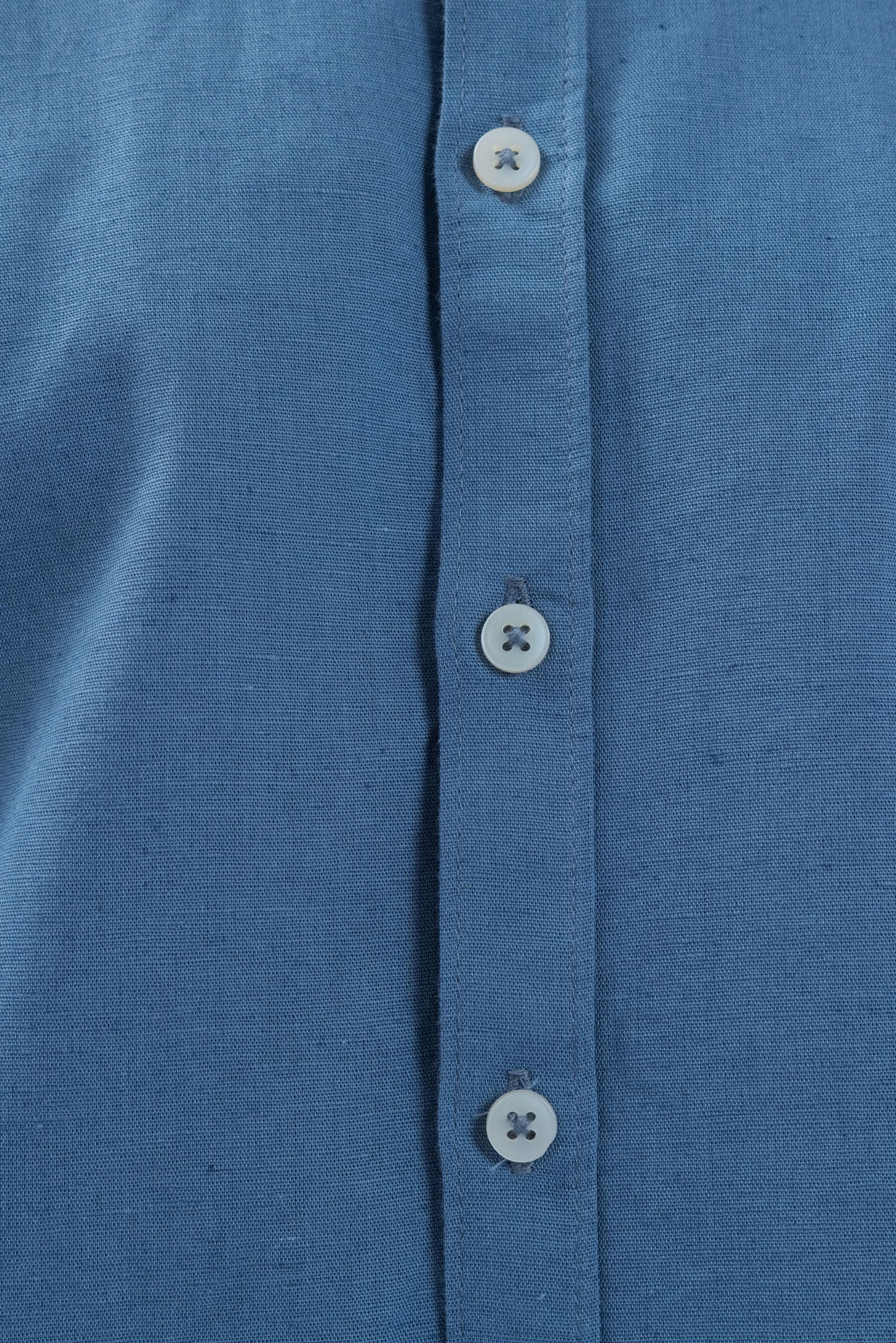 Steel Blue Half Sleeve Linen Shirt for Men | Pure Linen Blend