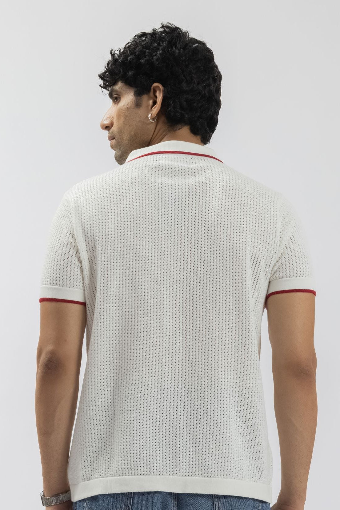 Off-White Button-Front Knitted Shirt