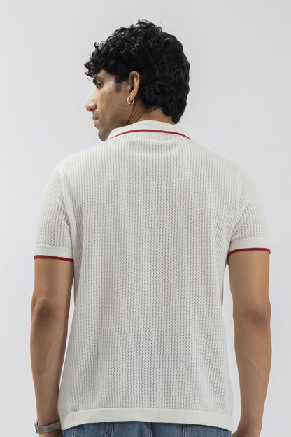 Off-White Button-Front Knitted Shirt