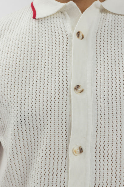 Off-White Button-Front Knitted Shirt